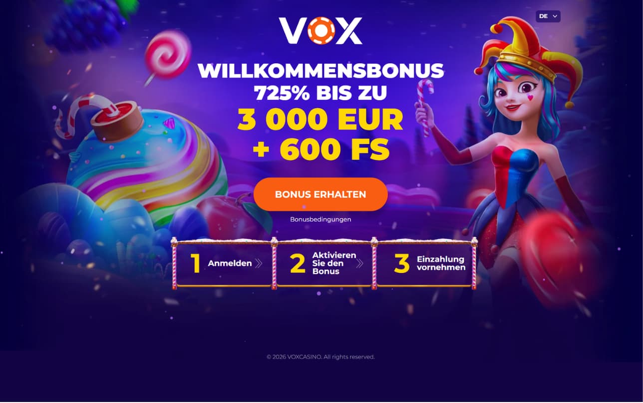 Vox Casino Willkommensbonus